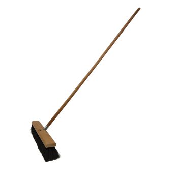 Floor Brush 18" Horse Hair & Plastic with 60in Metal Thread Handle