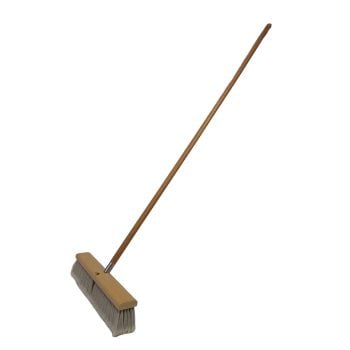 Floor Brush 18" Flagged Tip with 60in Metal Thread Handle