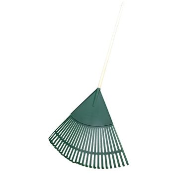 Plastic Rake with Wood Handle