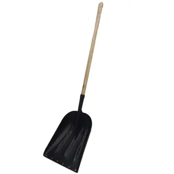 Poly Grain Scoop With Wear Strip and Wood Handle 48in